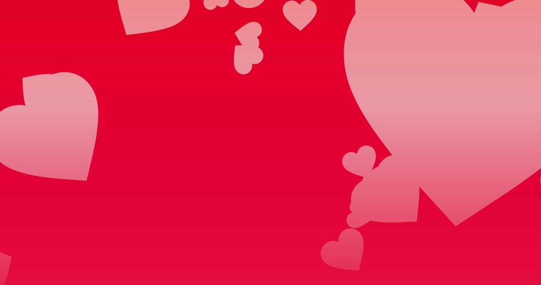 Pink Hearts on Red Background for Valentine Concept
