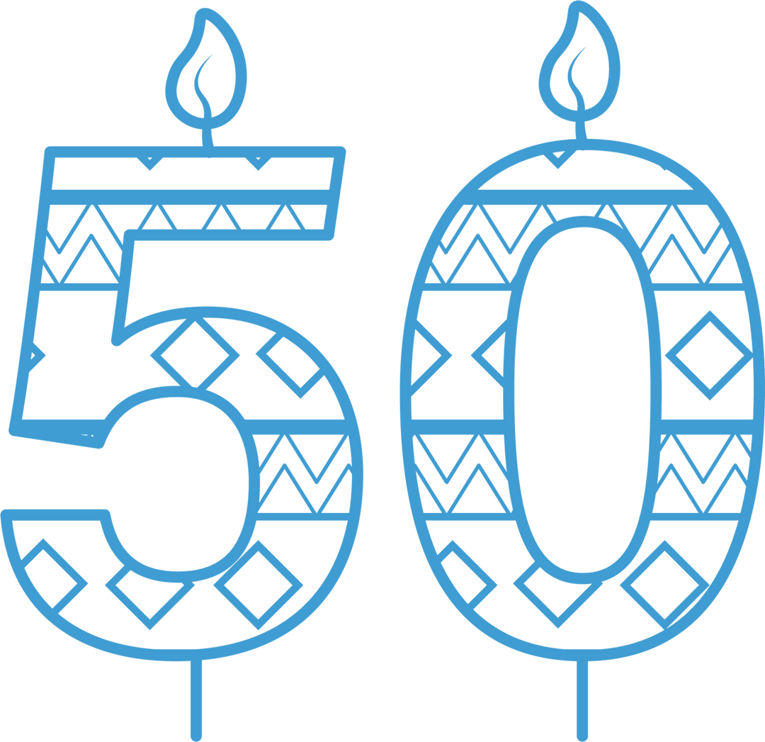 50th Birthday Candle Illustration with Transparent Background - Download Free Stock Images Pikwizard.com