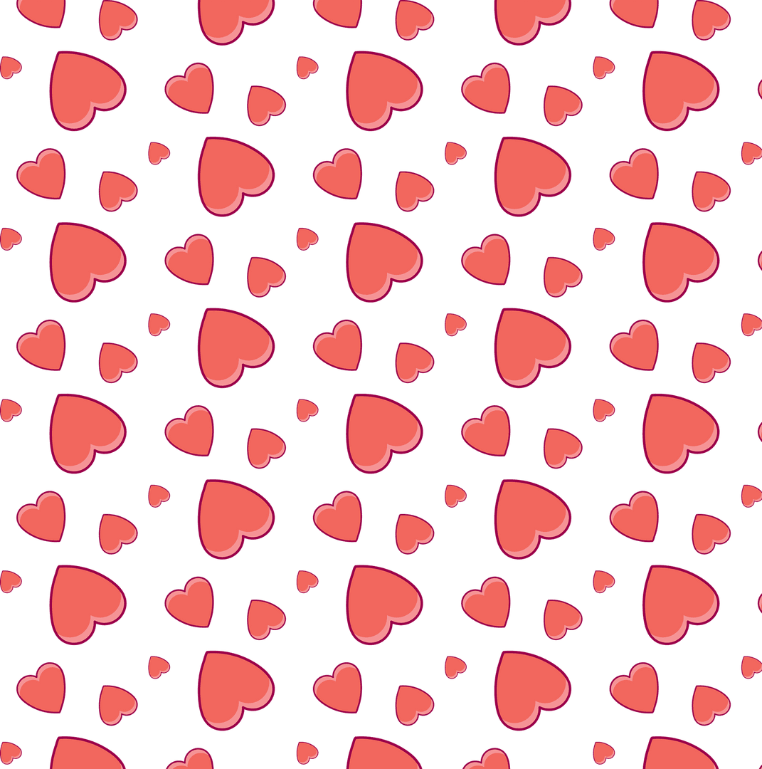 Valentine's Pink Hearts on Transparent Background