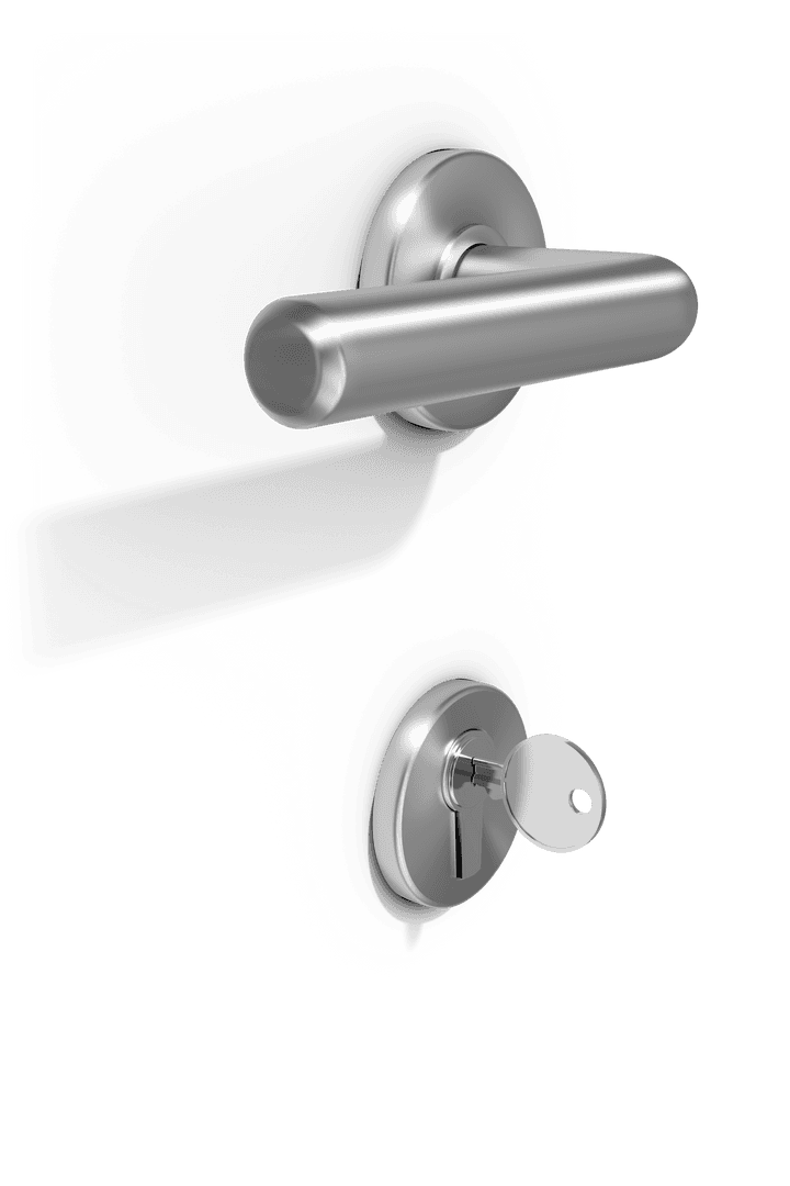 Transparent Metal Doorknob with Lock and Key