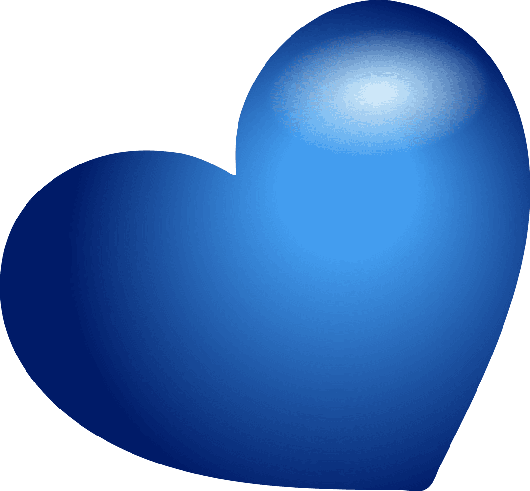Gradient Blue Heart Icon with Glossy Highlight