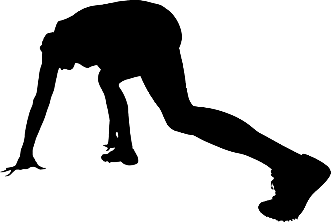 Silhouette of Male Runner Transparent Background