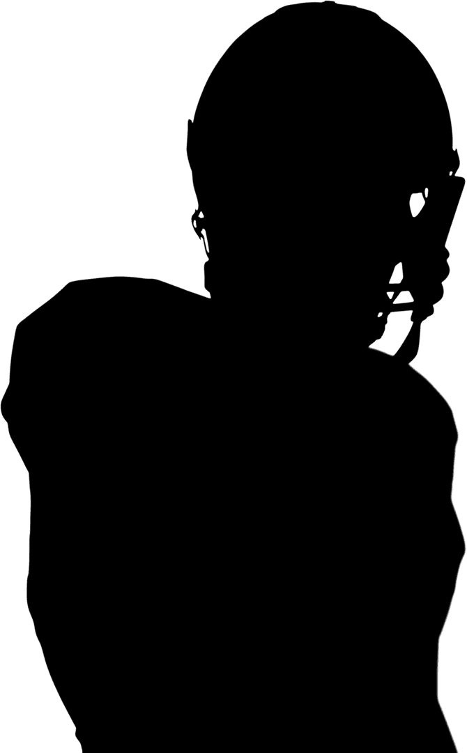 Transparent Silhouette of Football Player on White