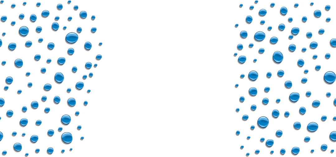 Abstract Blue Water Droplets on Transparent Background