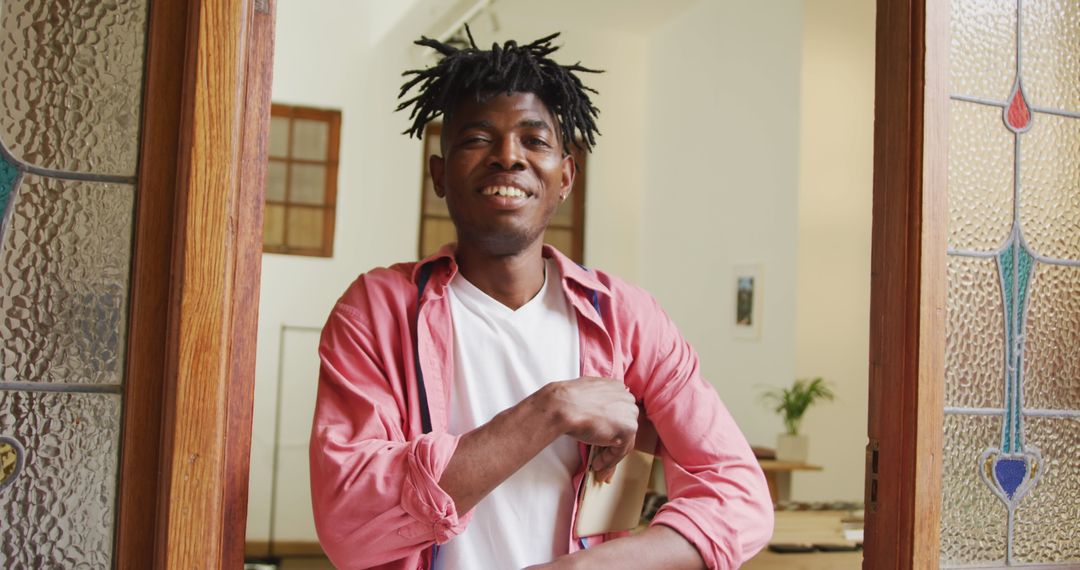 Cheerful Craftsman with Tablet in Workshop Seamlessly Balancing Business