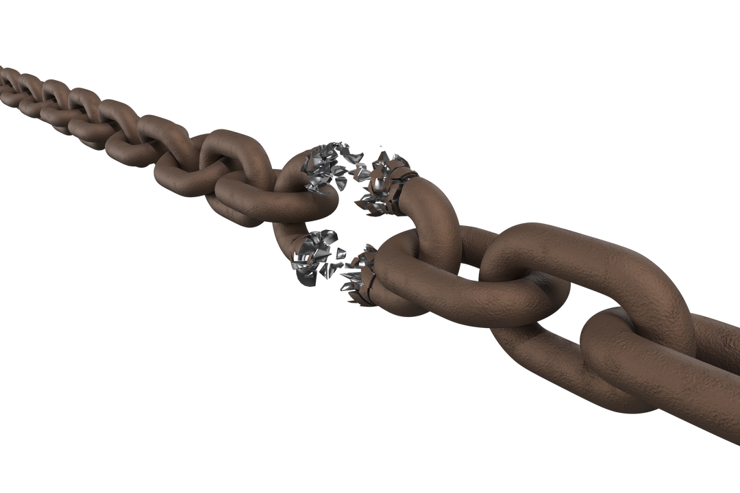 Transparent 3D Illustration of Broken Rusty Chain Link - Download Free Stock Images Pikwizard.com