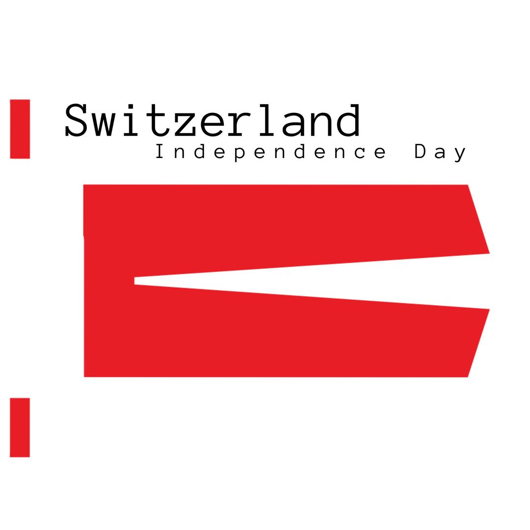 Switzerland Independence Celebration with Abstract Red Design