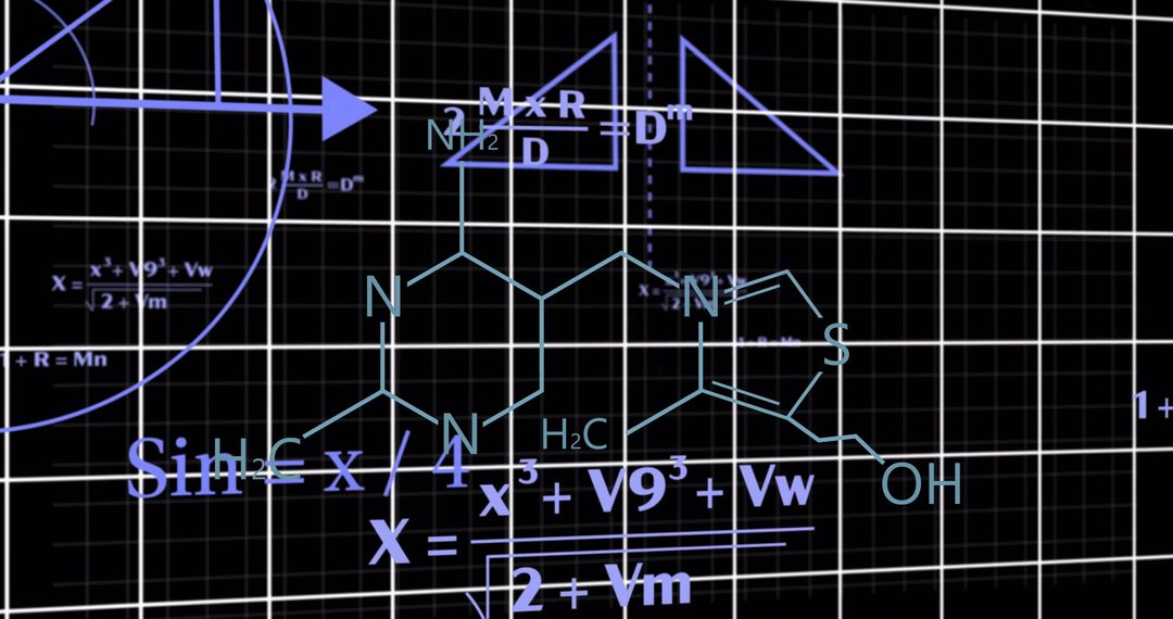 Complex Chemical Formulas and Math Equations on Grid