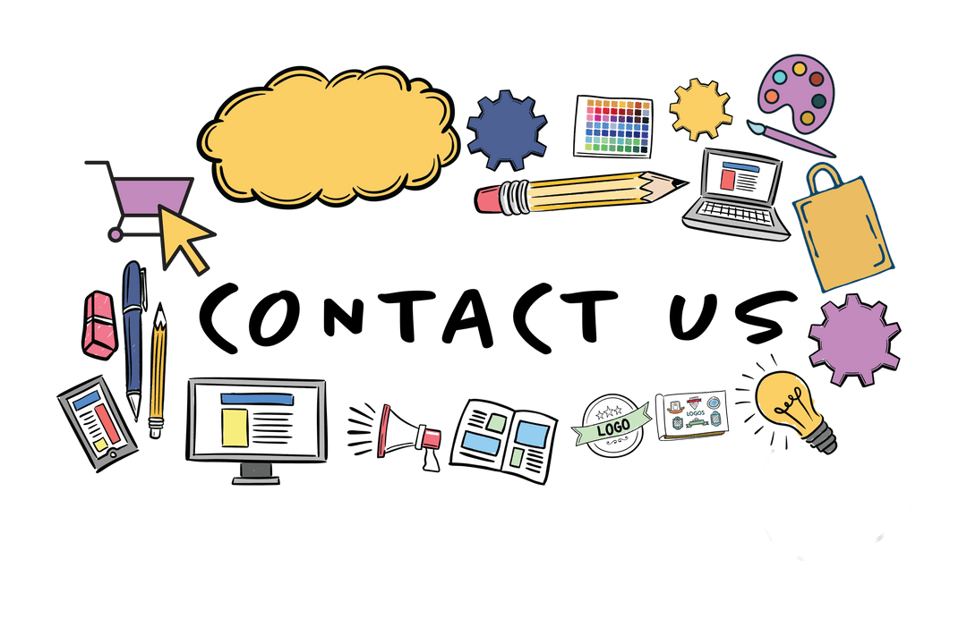 Transparent Contact Us Elements for Digital Communication Design