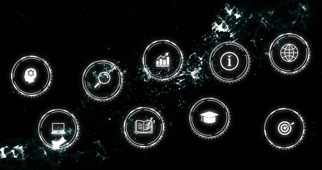 Futuristic Digital Interface With Tech Network Icons