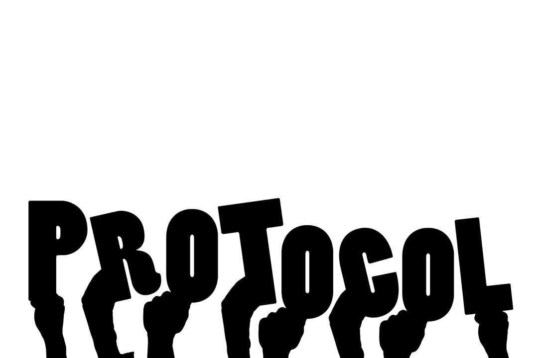 Hands Presenting Protocol Text on Transparent Background