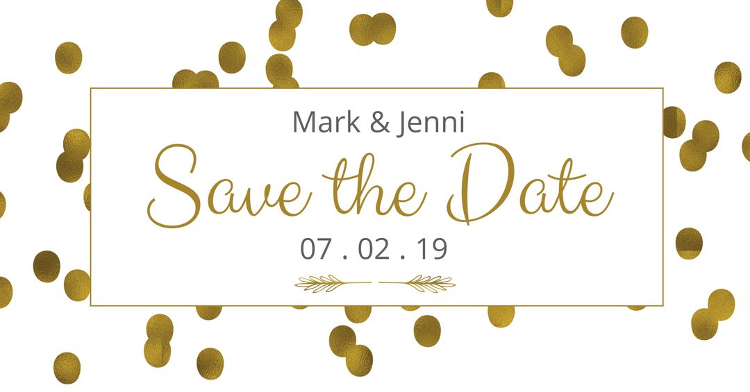 Elegant Gold Polka Dot Save the Date Card - Download Free Stock Templates Pikwizard.com