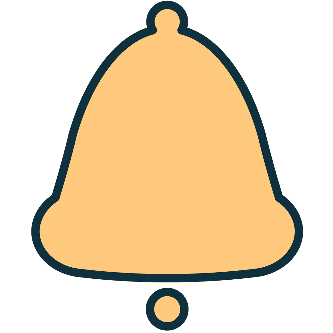 Beige Bell Icon with Transparent Background for Celebration