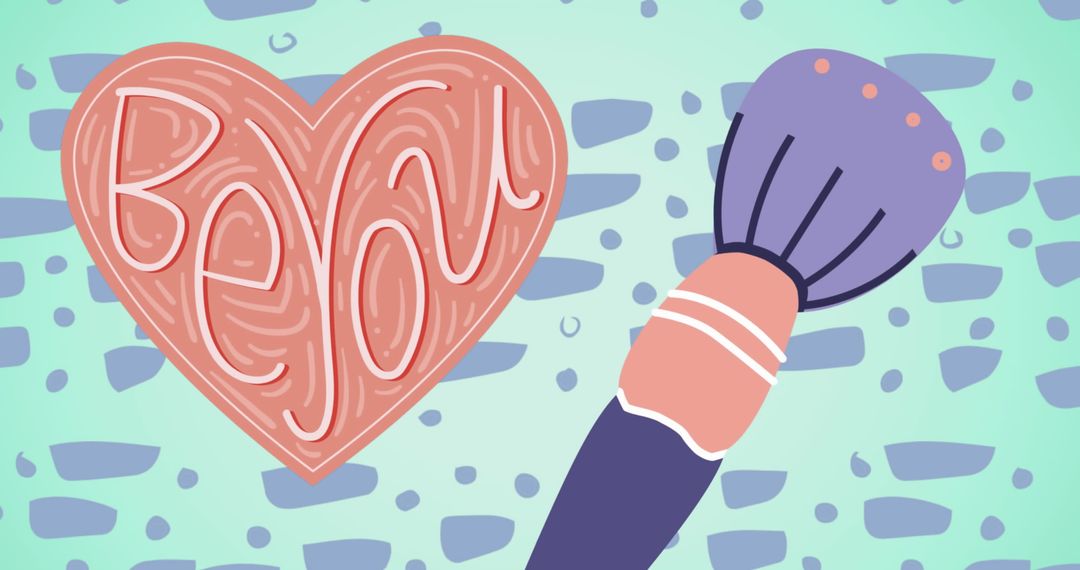 Inspiring 'Be You' Message with Makeup Brush