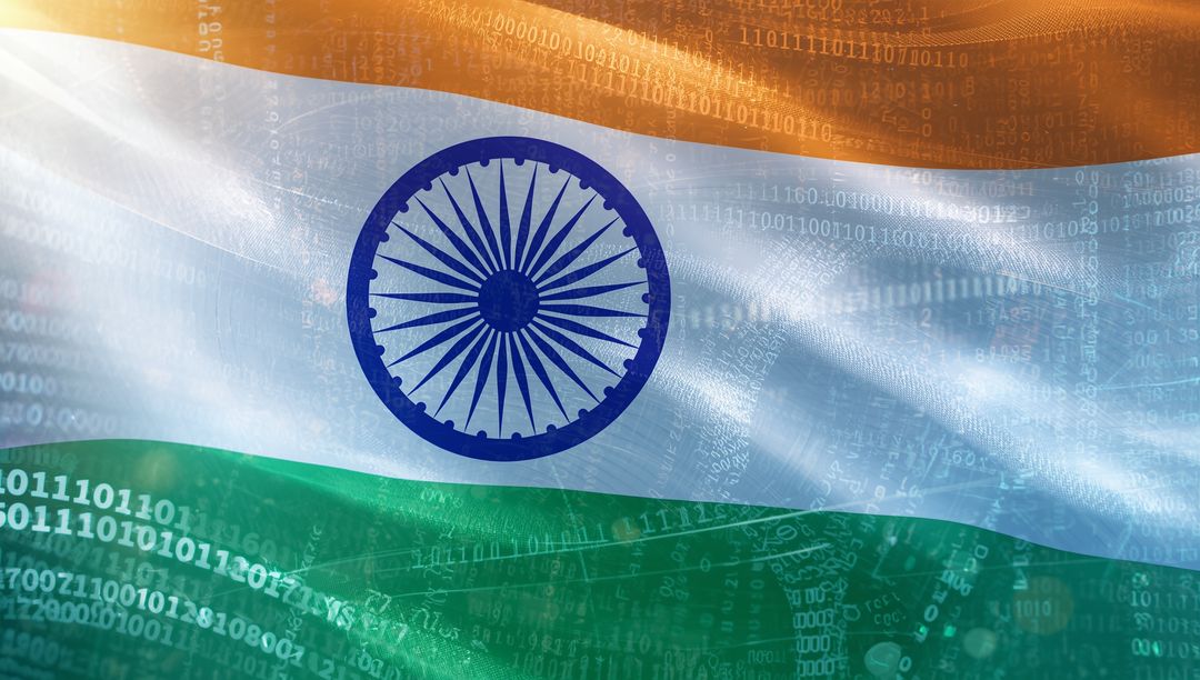 Indian Flag in Digital Context Representing Technological Advancements