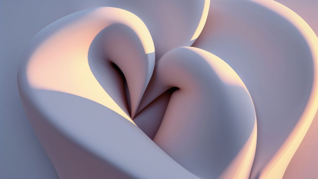 Abstract 3D Shape with Pastel Gradient and Smooth Curves