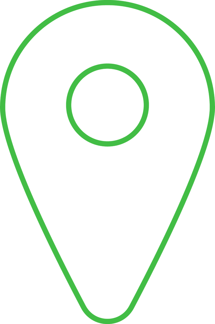 Large Green Map Pin Over Transparent Background