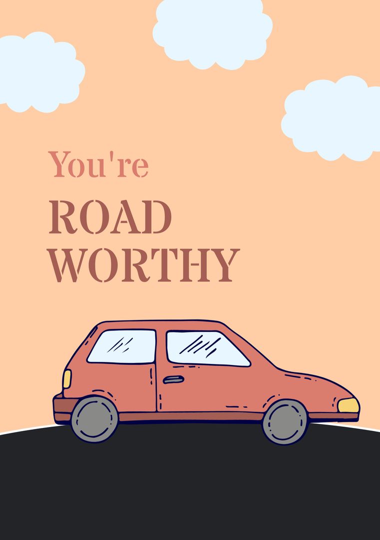 Inspirational Car Poster with Encouraging Message and Illustrative Design - Download Free Stock Templates Pikwizard.com