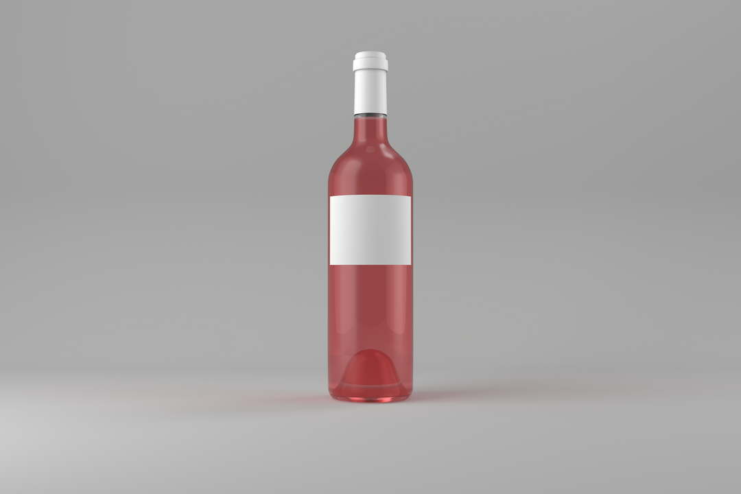 Transparent Red Wine Bottle with Blank Label - Download Free Stock Images Pikwizard.com