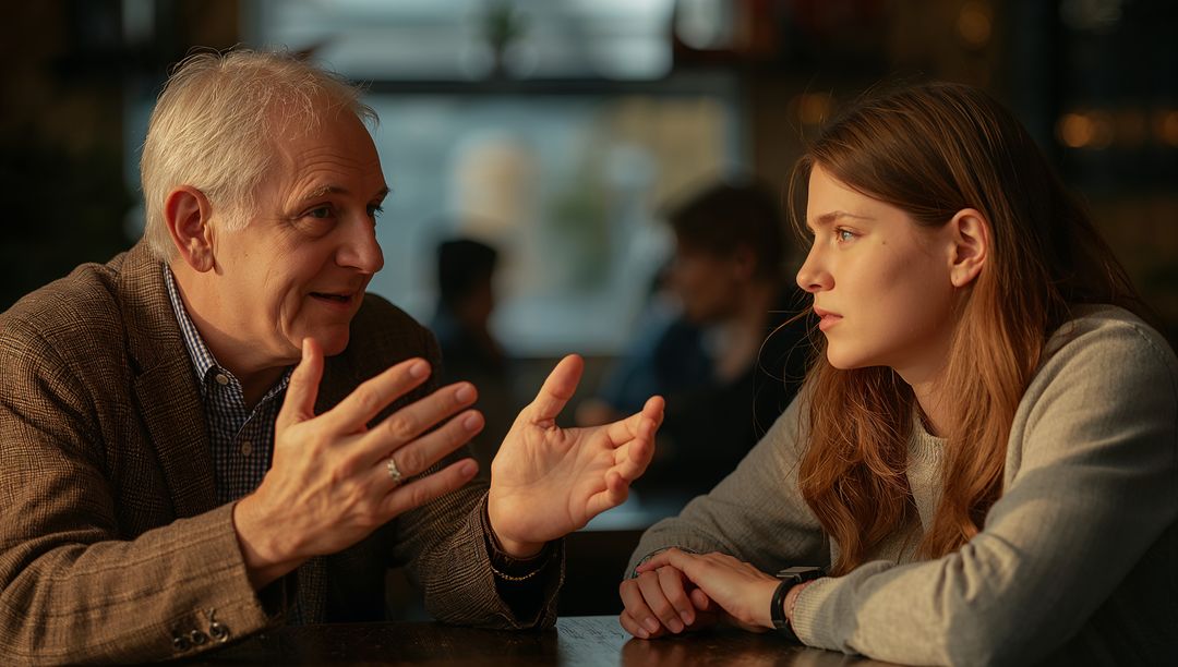 Senior Mentor with Young Professional in Engaging Discussion