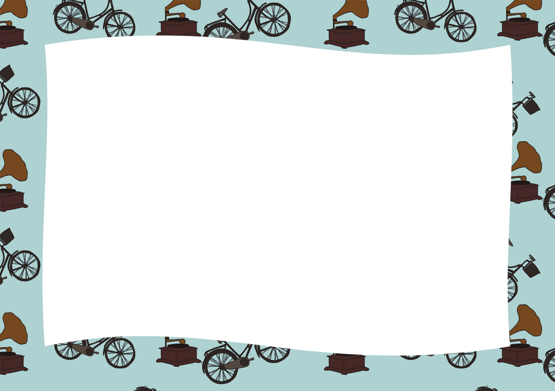 Vintage Transparent Frame with Retro Bicycle Background