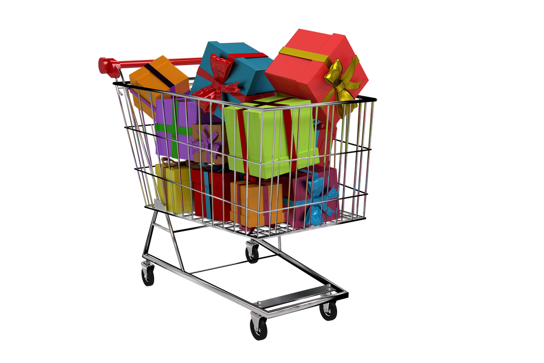 Shopping Cart Full of Colorful Gifts Transparent Background - Download Free Stock Images Pikwizard.com