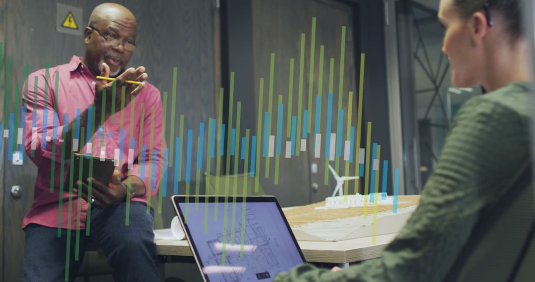 Data Visualization Interface with Diverse Business Team Collaboration