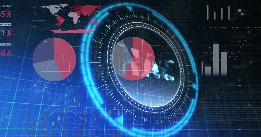 Hryvnia Symbol on Digital Safe Lock with Data and Graphs