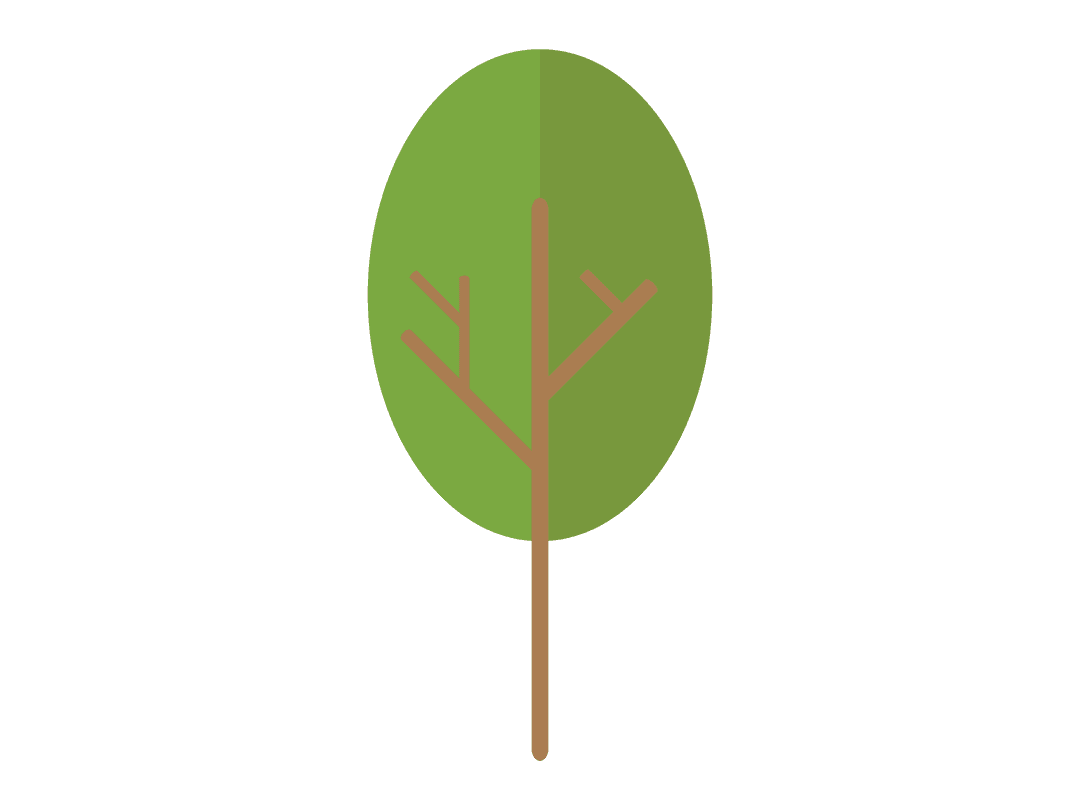 Transparent Green Tree Icon for Ecology and Nature Themes