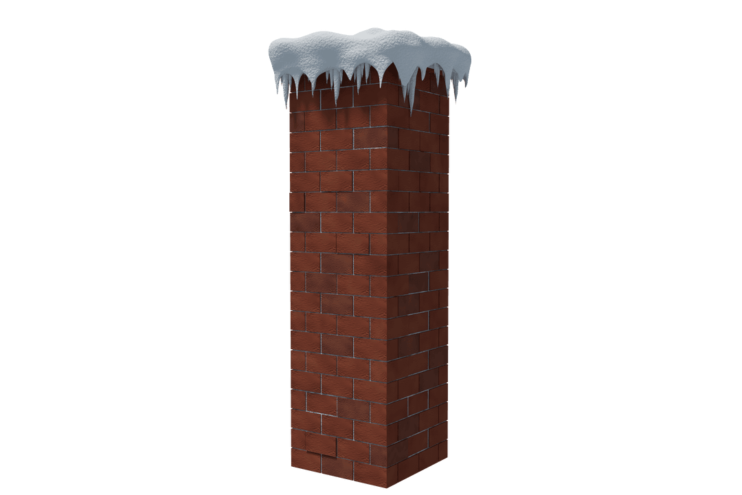 Transparent Smoke Stack with Snow Covering