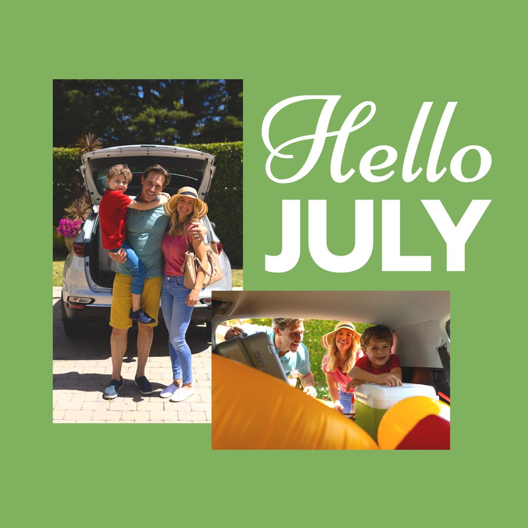 Smiling Family Embarks on Summer Road Trip Adventure