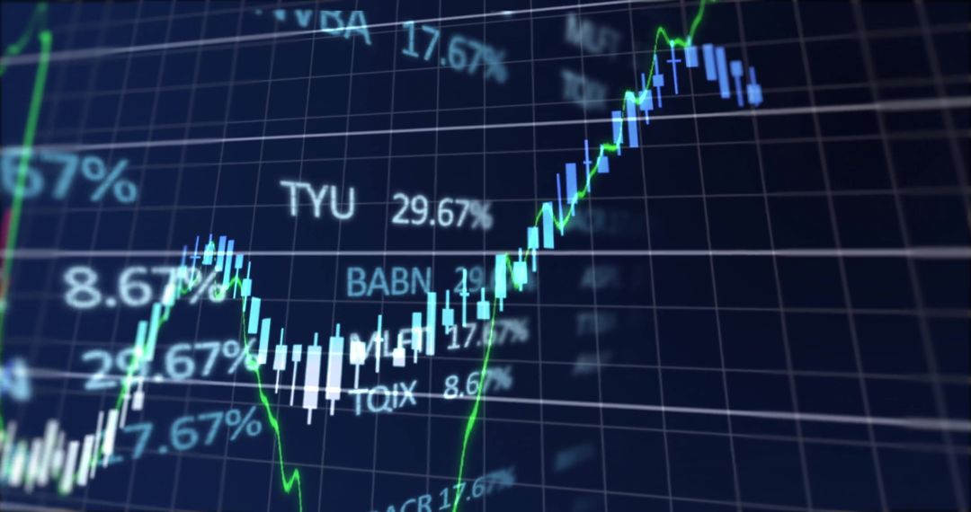 Glowing Stock Market Financial Chart Data Overlay