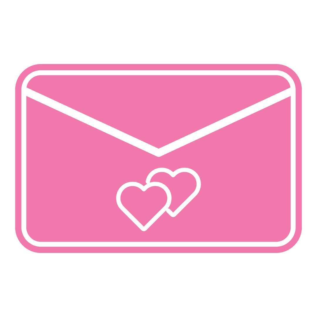 Pink Envelope with Hearts on Transparent Background for Valentine's Day