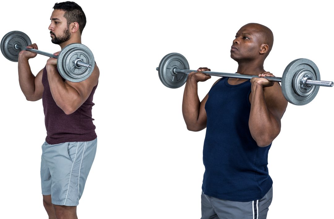 Transparent Fitness Enthusiasts Lifting Barbells in Synchronization - Download Free Stock Images Pikwizard.com