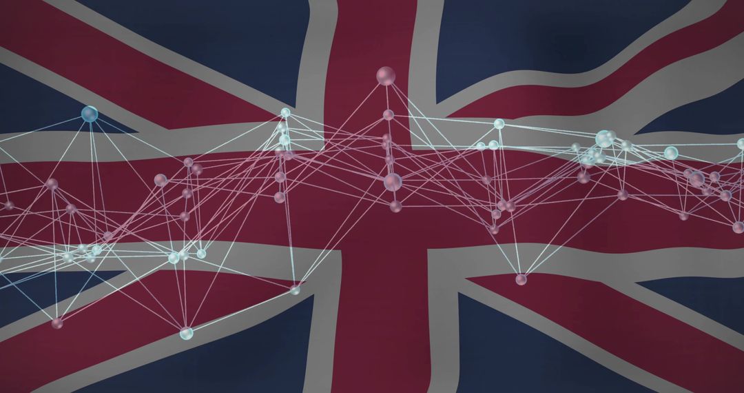 Digital Network and Innovation on Union Jack Backdrop