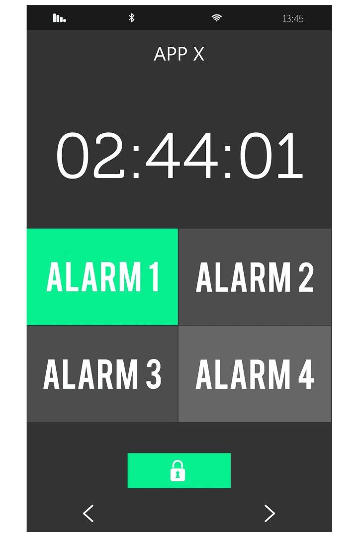 Transparent digital interface vector with alarm settings