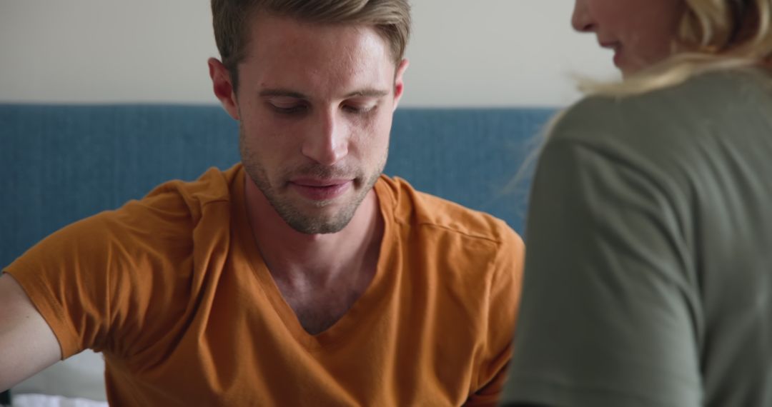 Expectant Couple Discussing Plans and Future Expectations