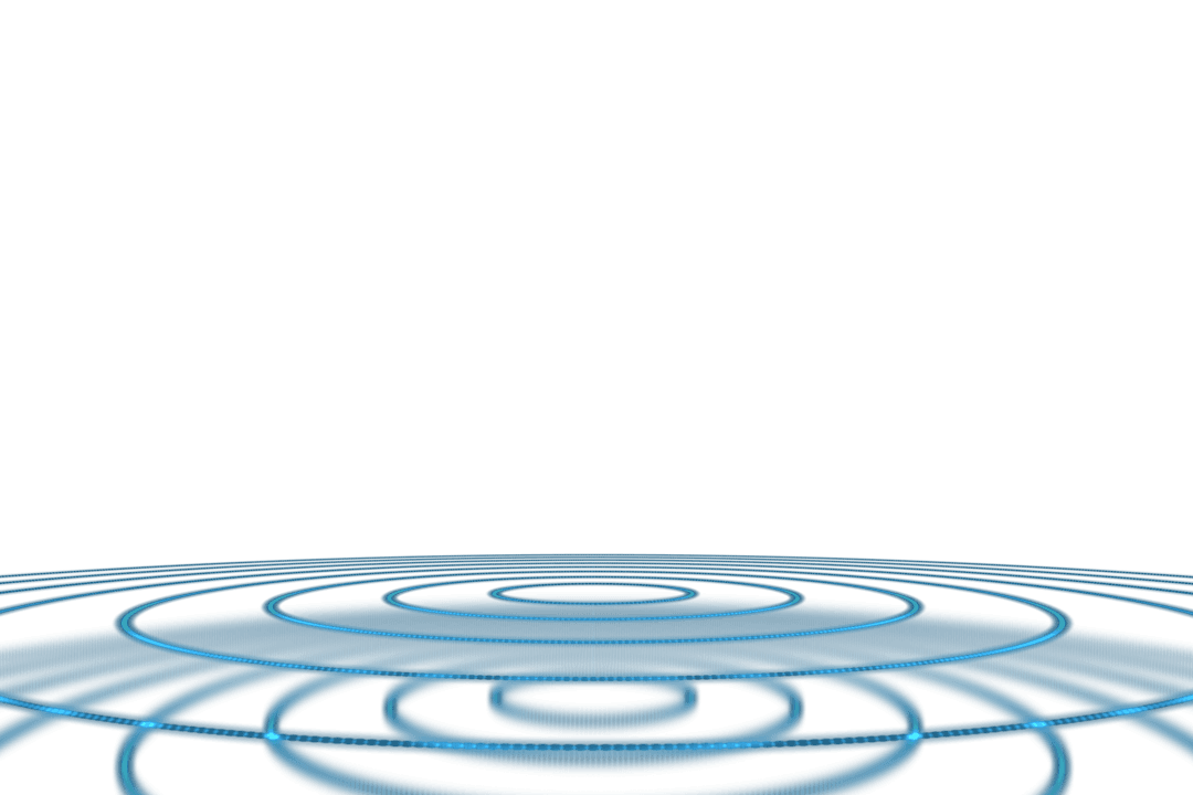 Blue Abstract Circular Ripple on Transparent Background