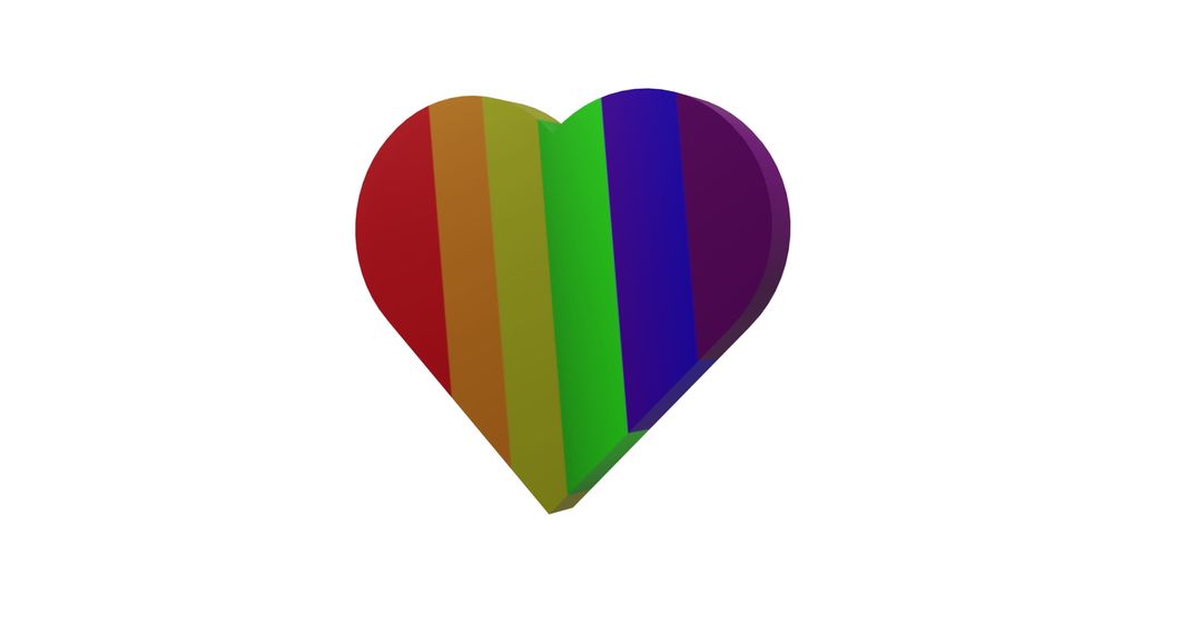 Vibrant 3D Rainbow Heart Representing Love and Equality