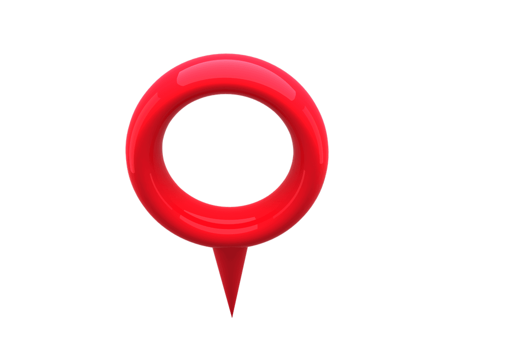 Transparent 3D Red Map Location Marker Symbol