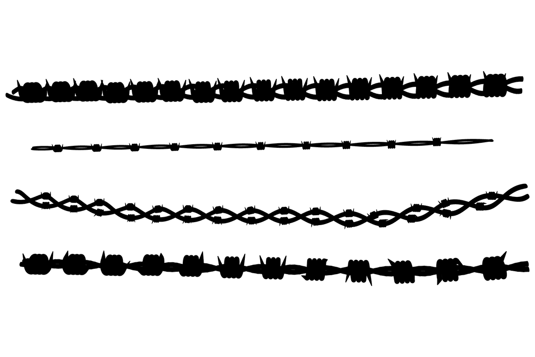 Collection of Different Types of Transparent Barbed Wires