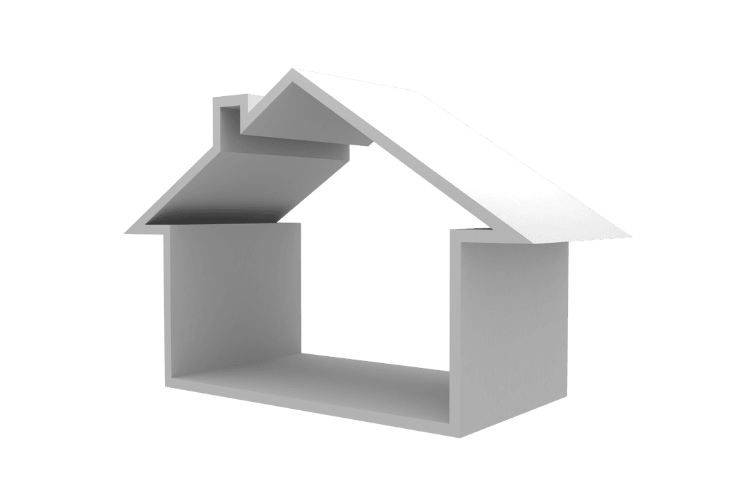 White House Silhouette Illustration with Transparent Background