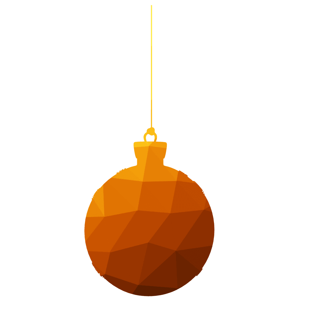 Transparent Mosaic Bauble with Golden String for Holiday Design