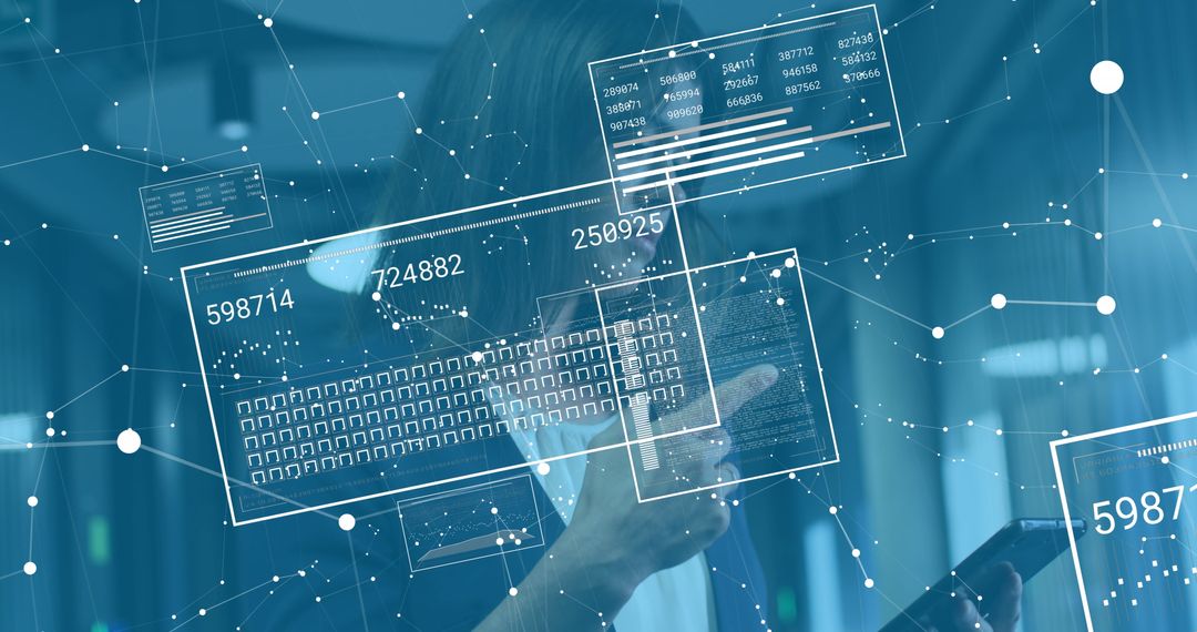 Caucasian Businesswoman Analyzing Financial Data Visualization