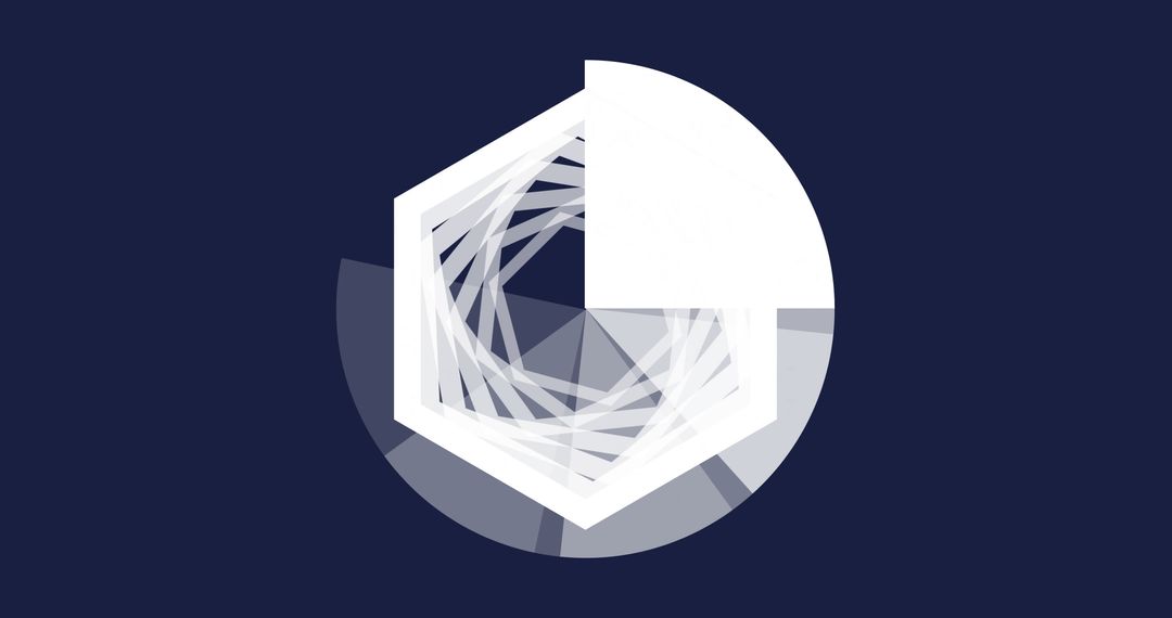 Abstract Geometric Hexagonal Spiral on Navy Blue