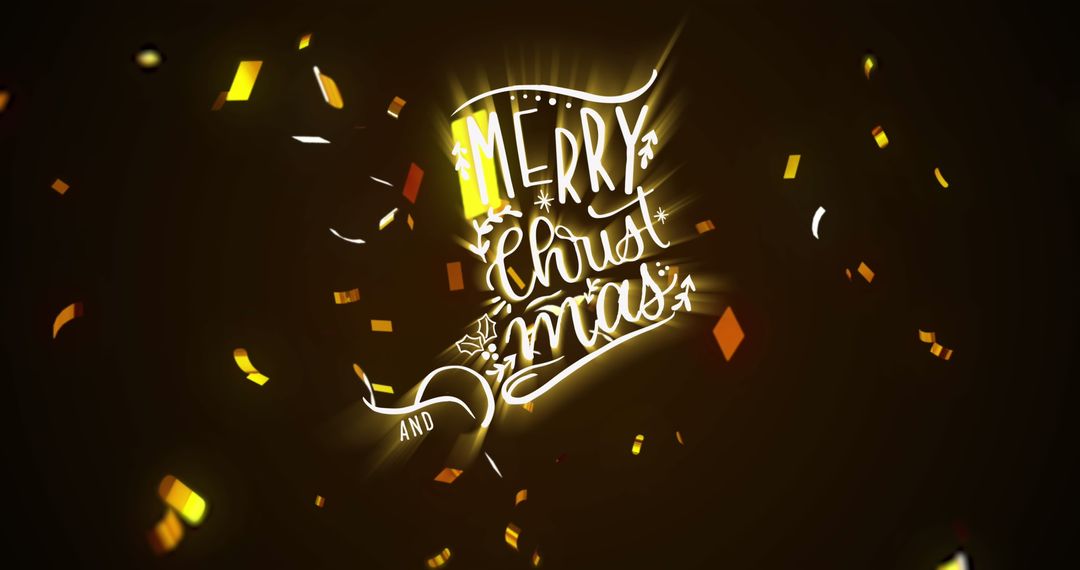 Merry Christmas and Happy New Year Festive Graphics with Confetti