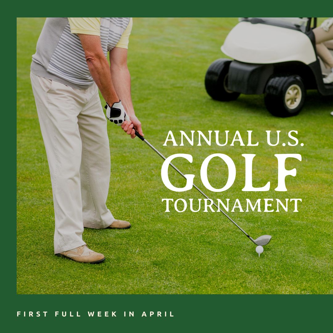 Golfer Preparing for U.S. Annual Golf Tournament on Lush Course