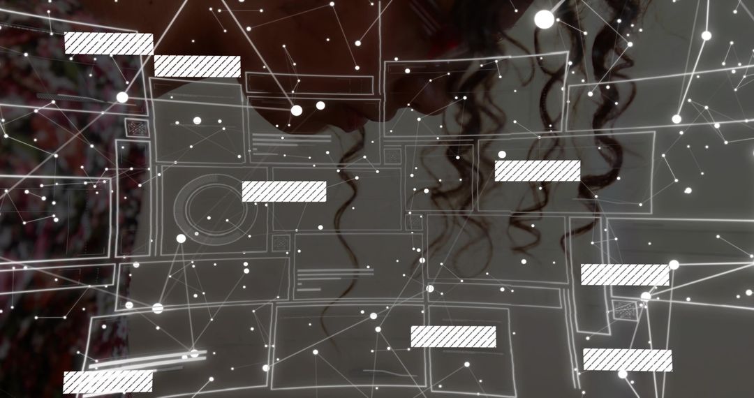 Innovative Woman Analyzing Data on Futuristic Digital Interface