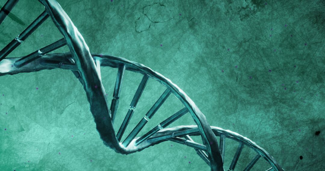 Digital Blue DNA Helix on Textured Background