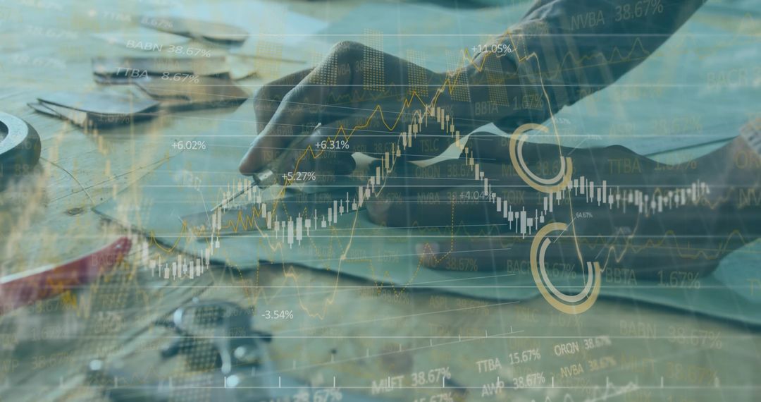 Engineer Analyzing Circuit Board with Futuristic Data Overlay